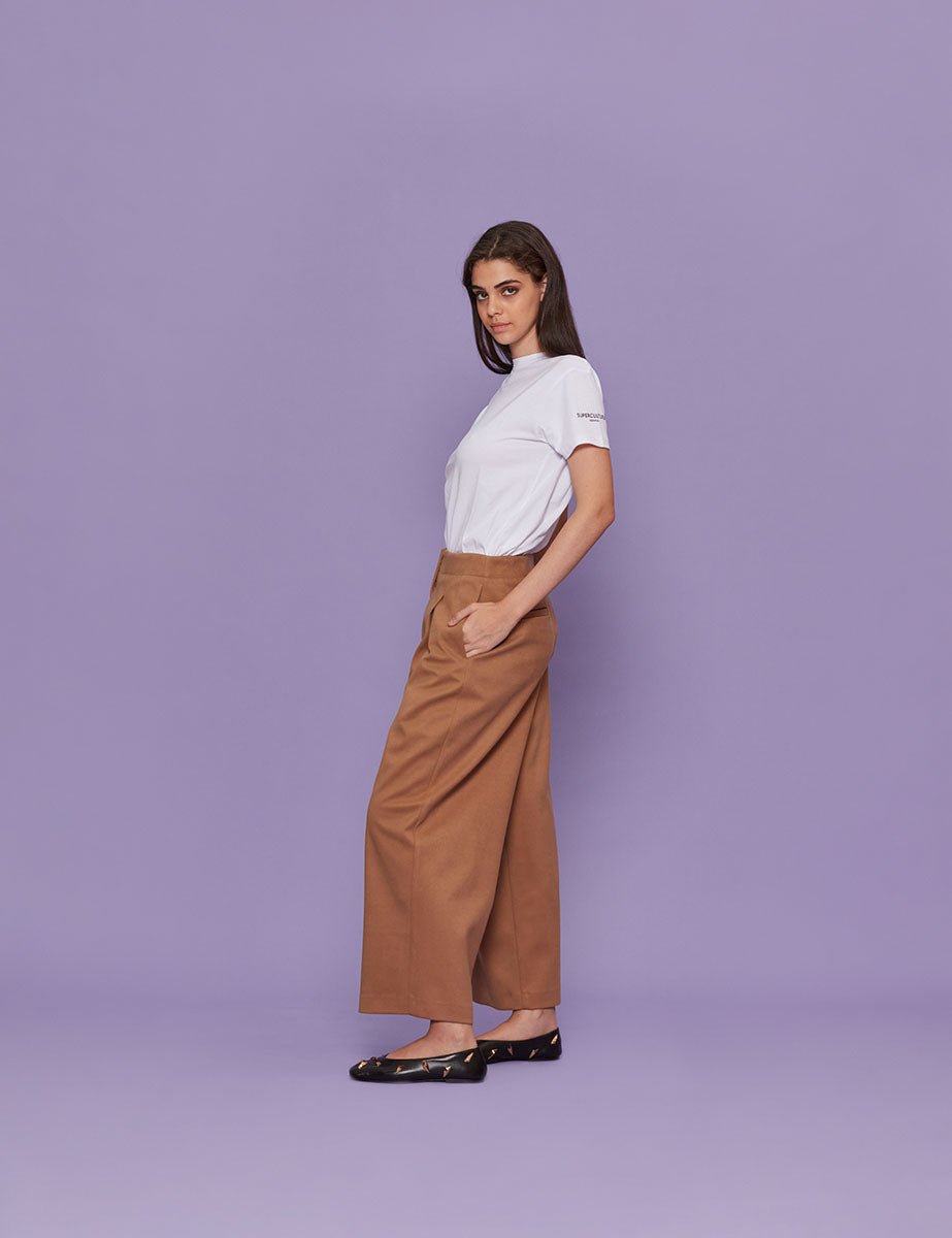 panta cropped drill camel - blufrida - pantalone
