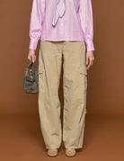 pantacargo bethany twill pale olive - haikure - pantalone