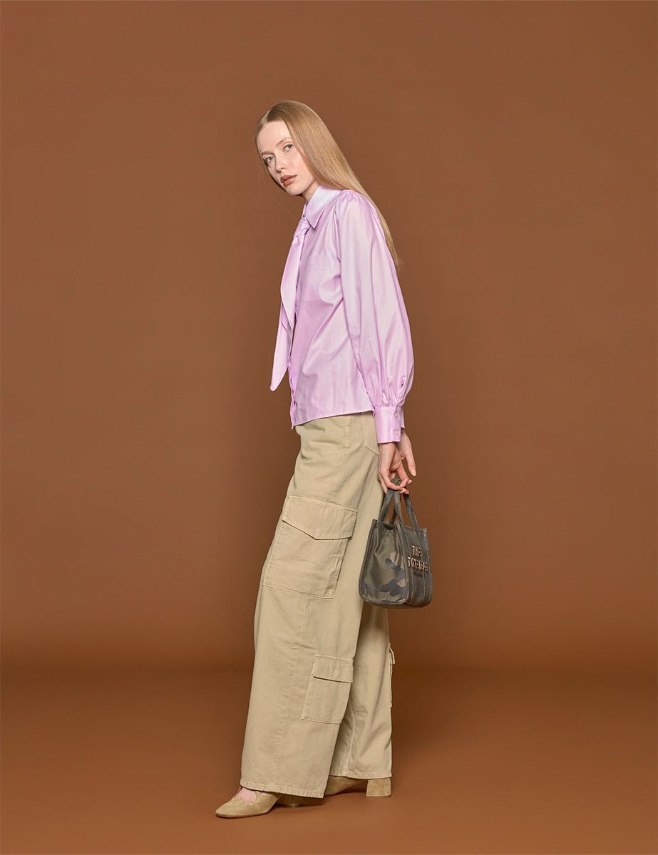 pantacargo bethany twill pale olive - haikure - pantalone