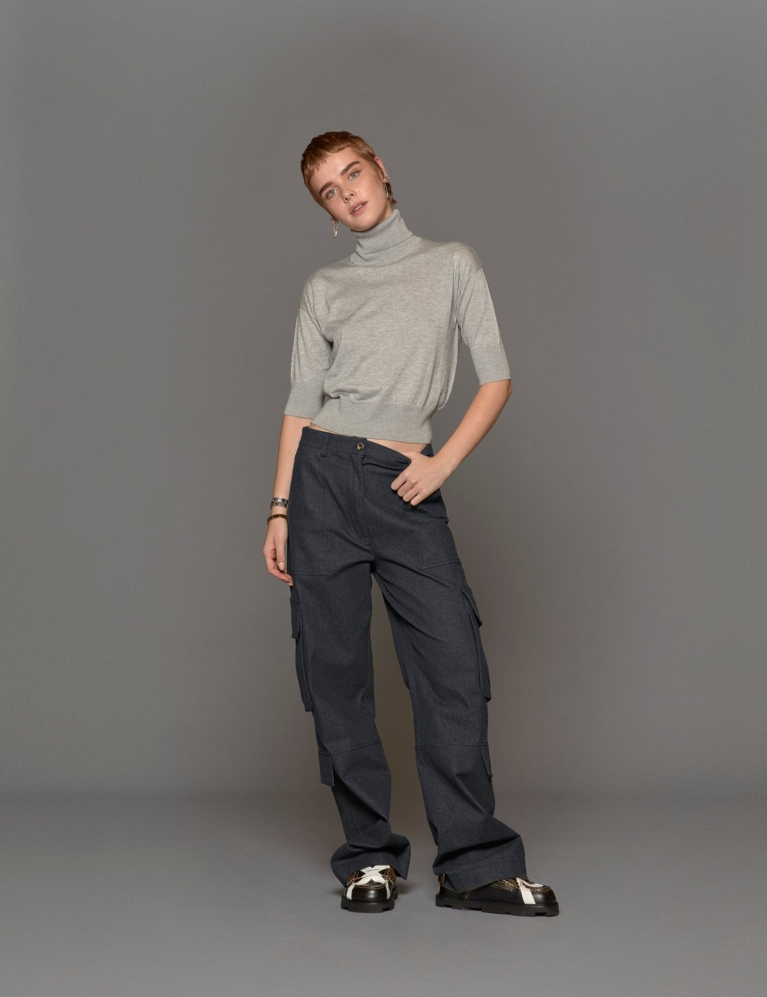 pantacargo denim blu - Frida SRL