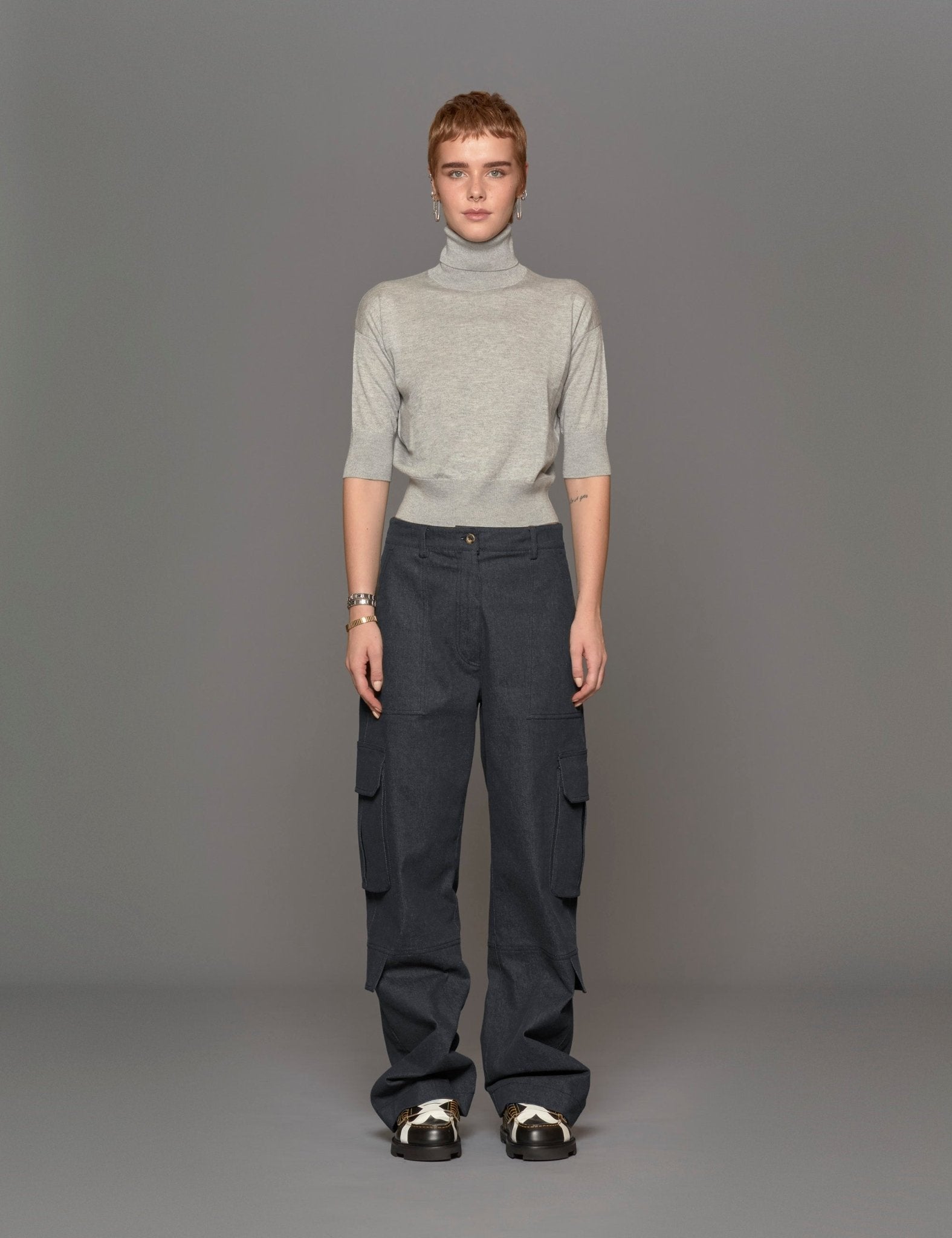 pantacargo denim blu - Frida SRL
