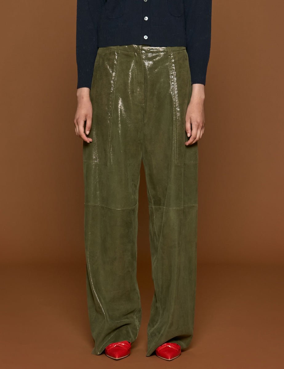 pantacargo stampa snake olive - forte forte - pantalone