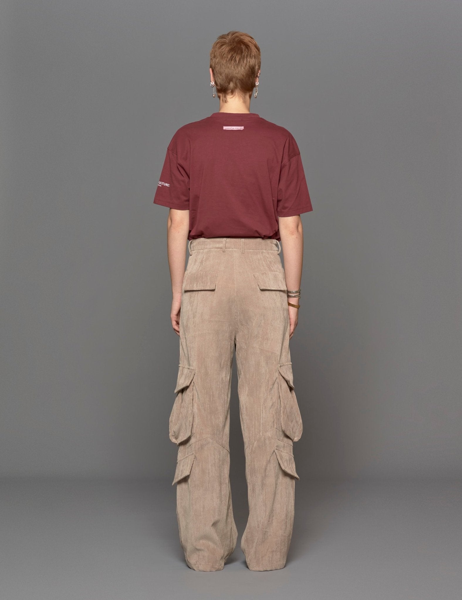 pantacargo tasconi velluto beige - blufrida - pantalone