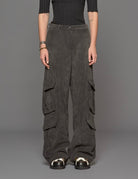 pantacargo tasconi velluto grigio - blufrida - pantalone