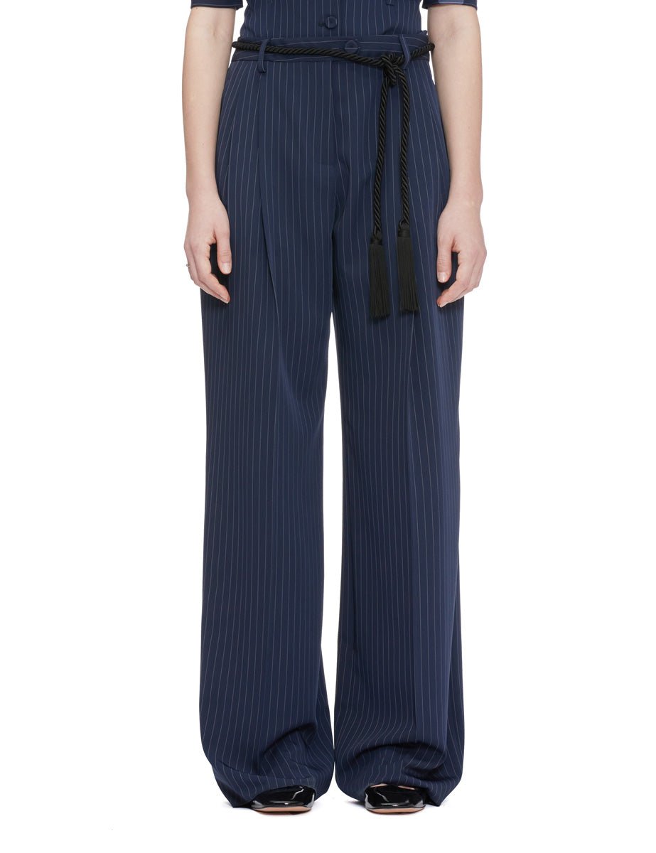 pantalone blu stripes - vivetta - pantalone