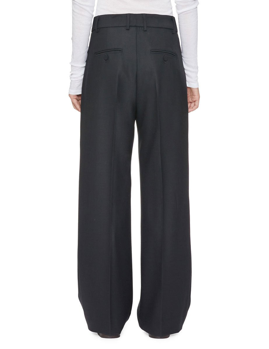 pantalone bottone blu melange - plan c - pantalone