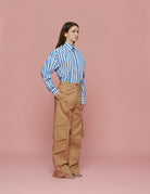 pantalone cargo cotone cuoio - Frida SRL