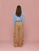 pantalone cargo cotone cuoio - Frida SRL