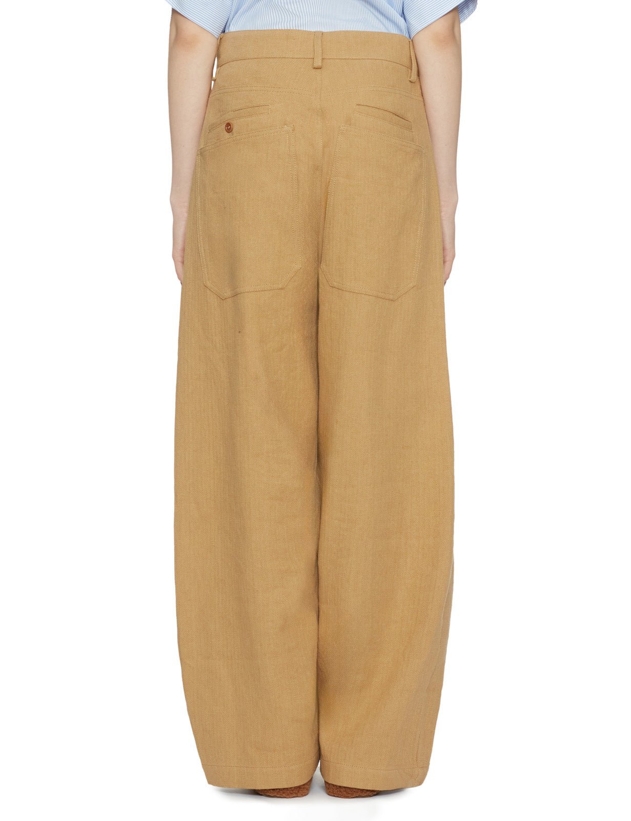 pantalone carla over jacquard royal yellow - jejia - pantalone