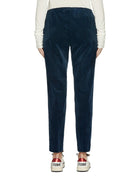 pantalone caviglia slim velluto blu - blufrida - pantalone