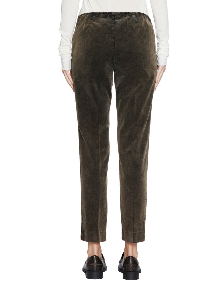pantalone caviglia slim velluto moro - blufrida - pantalone