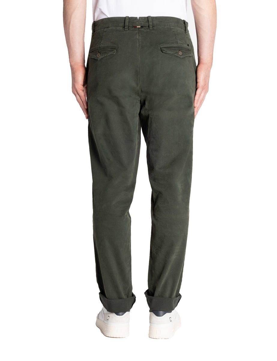 pantalone chino cotone carrot verde scuro - mason's - pantalone casual