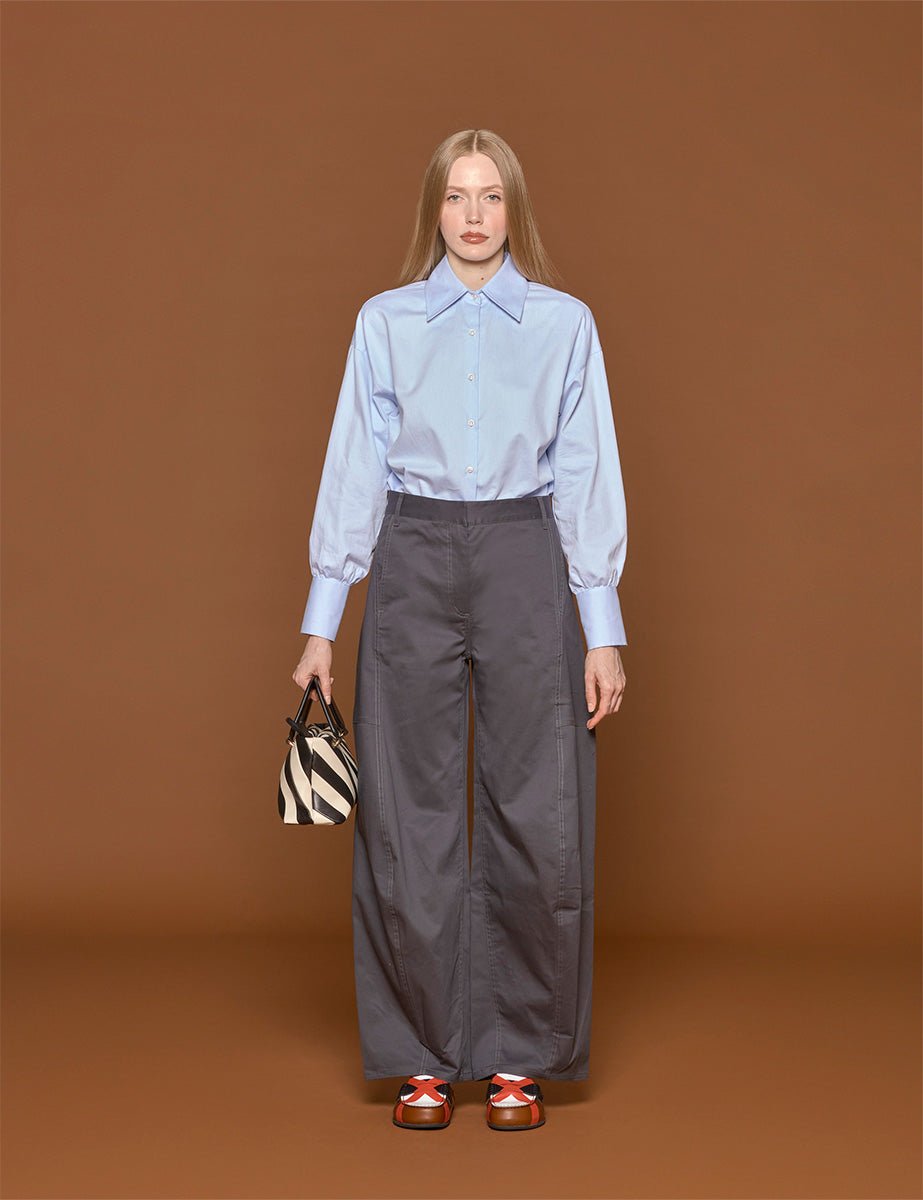 pantalone chino grey - tibi - pantalone