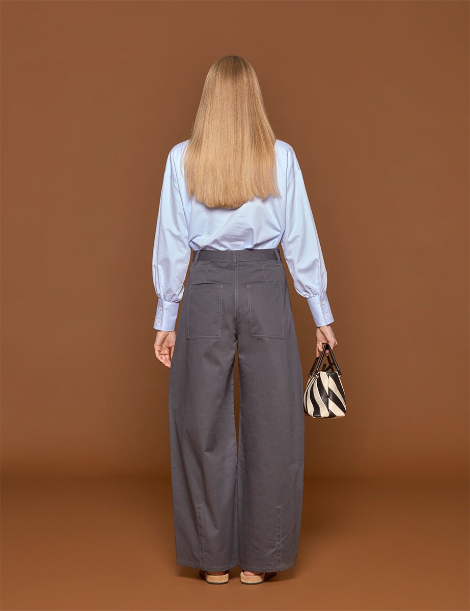 pantalone chino grey - tibi - pantalone