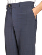 pantalone chino surflex finestrato blu - rrd - pantalone elegante