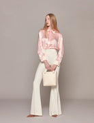 pantalone classico flare cream - hebe studio - pantalone