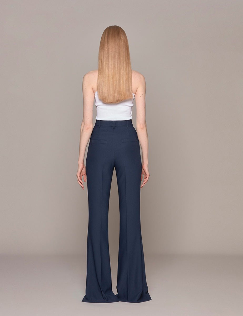 pantalone classico flare navy - hebe studio - pantalone