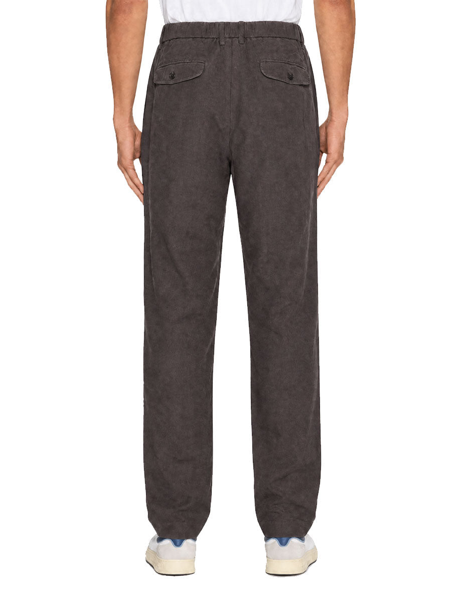 pantalone coulisse lino cioccolato - alley docks - pantalone casual