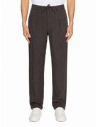 pantalone coulisse lino cioccolato - alley docks - pantalone casual