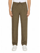 pantalone coulisse lino dusty olive - alley docks - pantalone casual