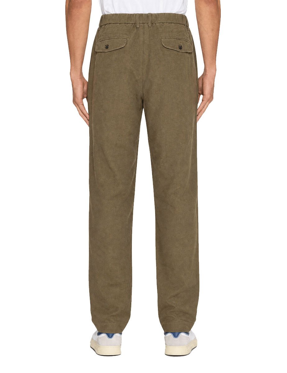 pantalone coulisse lino dusty olive - alley docks - pantalone casual