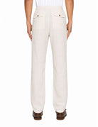 pantalone coulisse lino white - alley docks - pantalone casual