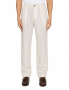 pantalone coulisse lino white - alley docks - pantalone casual
