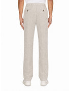 pantalone coulisse righe lino cotone tabacco - alley docks - pantalone casual