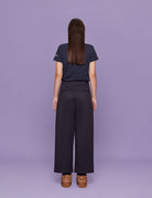 pantalone cropped drill blu - blufrida - pantalone