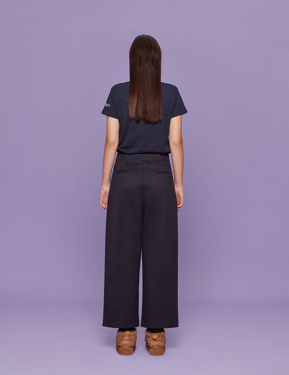 pantalone cropped drill blu - blufrida - pantalone