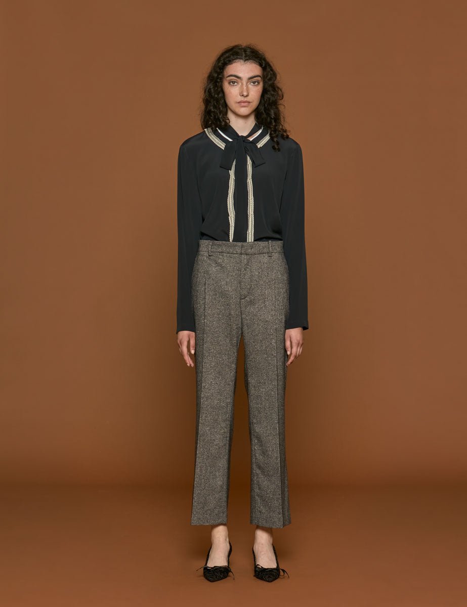 pantalone cropped grigio nero - Frida SRL