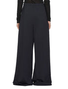 pantalone doppia pinces jersey tecnico blu - mm by max mara - pantalone