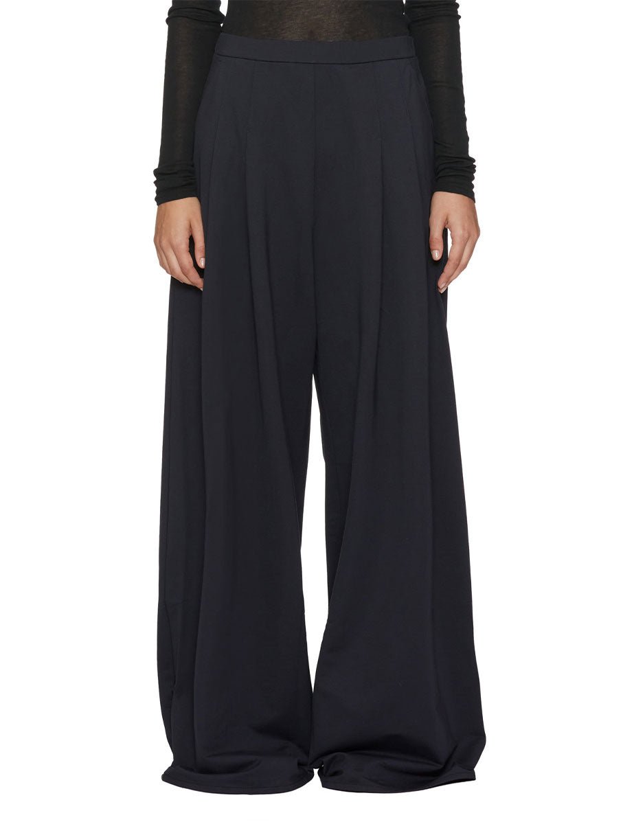 pantalone doppia pinces jersey tecnico blu - mm by max mara - pantalone