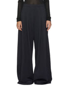 pantalone doppia pinces jersey tecnico blu - mm by max mara - pantalone