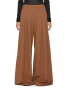 pantalone doppia pinces jersey tecnico noce - mm by max mara - pantalone