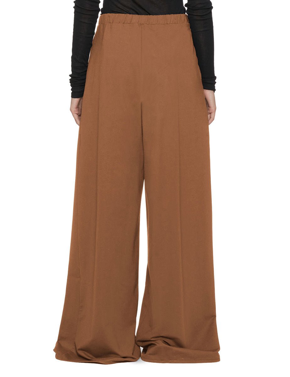 pantalone doppia pinces jersey tecnico noce - mm by max mara - pantalone