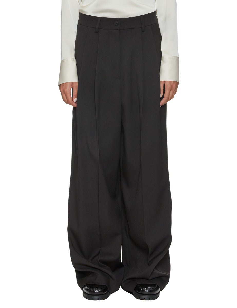 pantalone doppia pinces tecnico bistretch nero - blufrida - pantalone