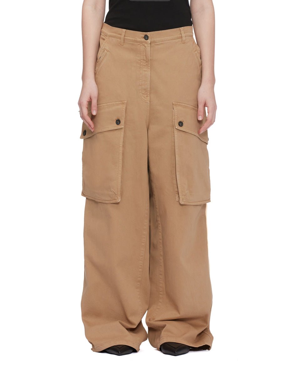 pantalone drill cotone over tabacco - n21 alessandro dell'acqua - pantalone