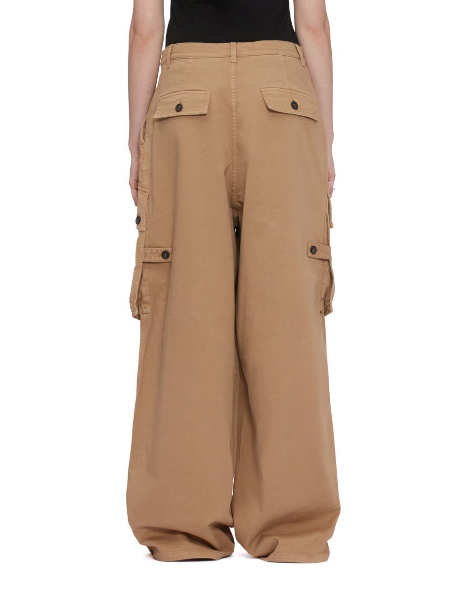 pantalone drill cotone over tabacco - n21 alessandro dell'acqua - pantalone