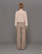 pantalone dritto flanella taupe - blufrida - pantalone