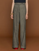 pantalone dritto nero bianco - Frida SRL