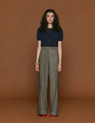 pantalone dritto nero bianco - Frida SRL