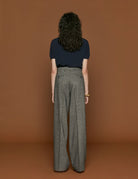 pantalone dritto nero bianco - Frida SRL