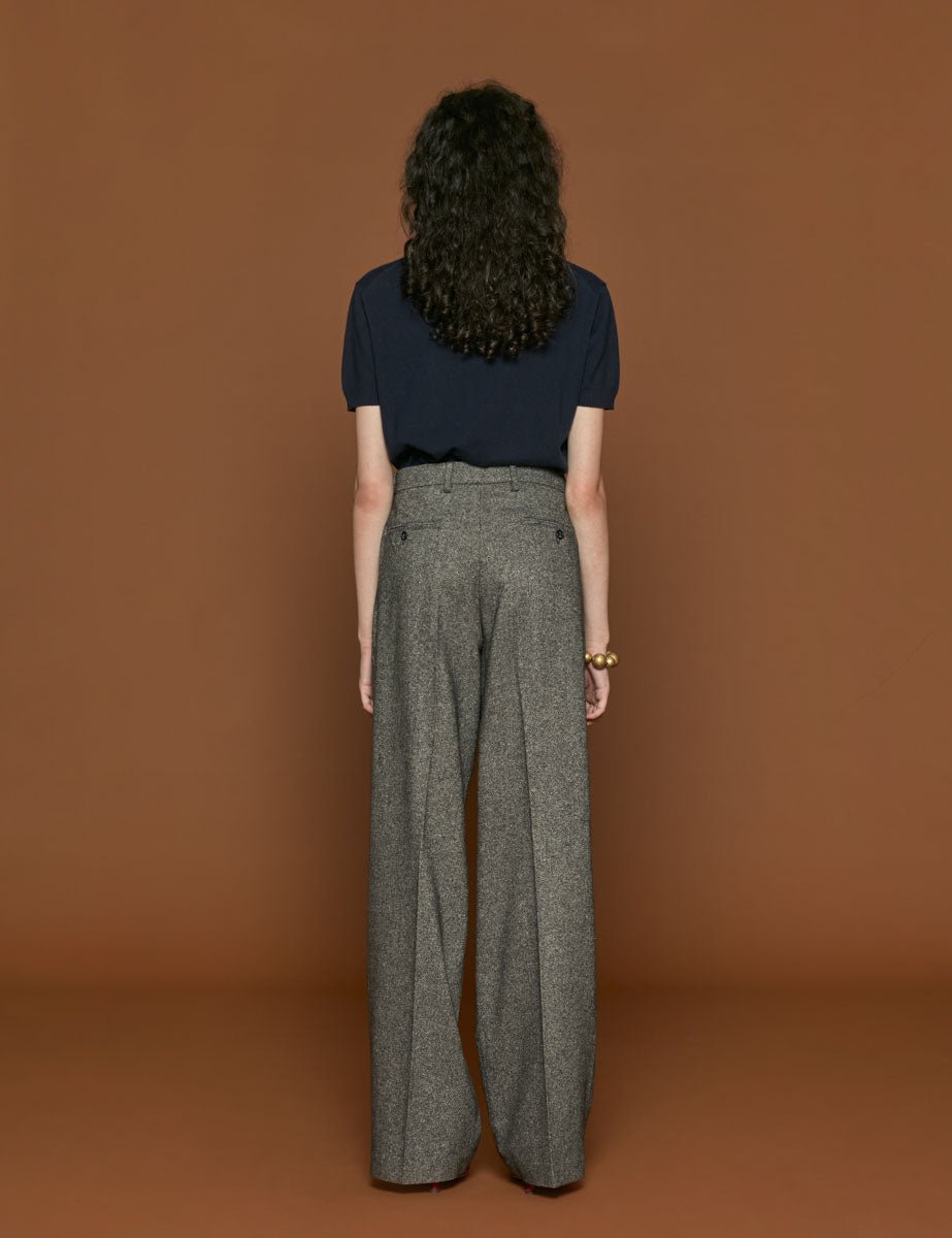 pantalone dritto nero bianco - Frida SRL