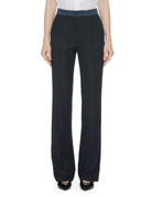 pantalone dritto raso blu - vivetta - pantalone