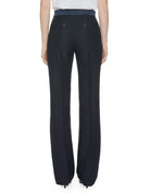 pantalone dritto raso blu - vivetta - pantalone