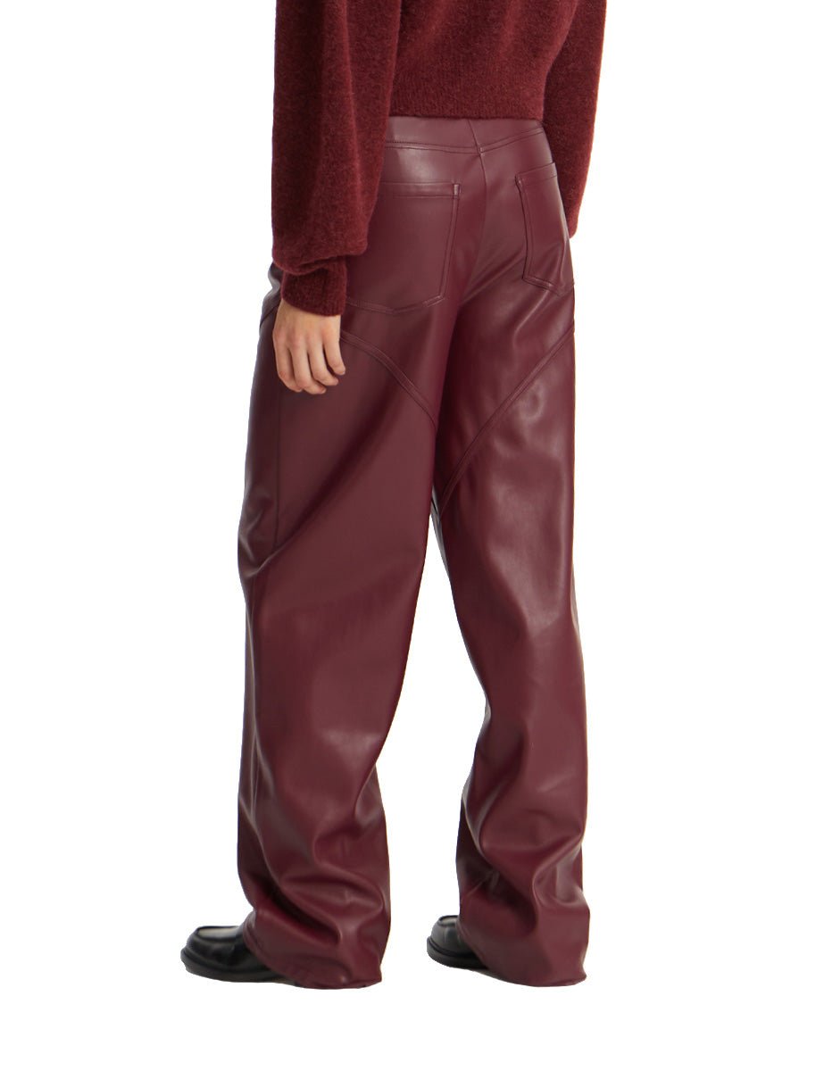 pantalone ecoleather zinfandel bordeaux - rotate - pantalone