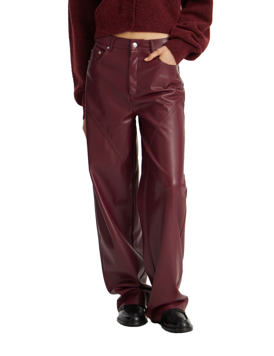 pantalone ecoleather zinfandel bordeaux - rotate - pantalone