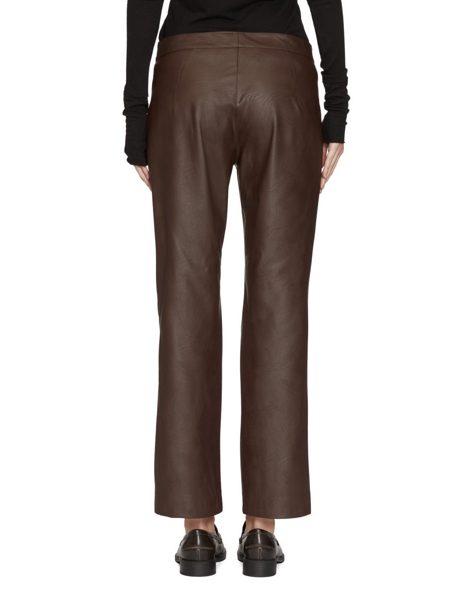 pantalone ecopelle trombetta caffe - blufrida - pantalone