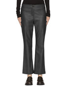 pantalone ecopelle trombetta nero - blufrida - pantalone